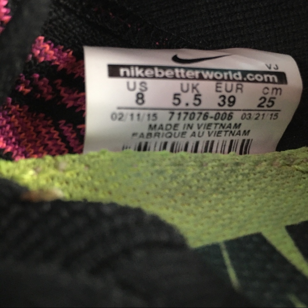 Nike Free 4.0 Flyknit Sneakers Pink and Black 8 - Picture 9 of 9